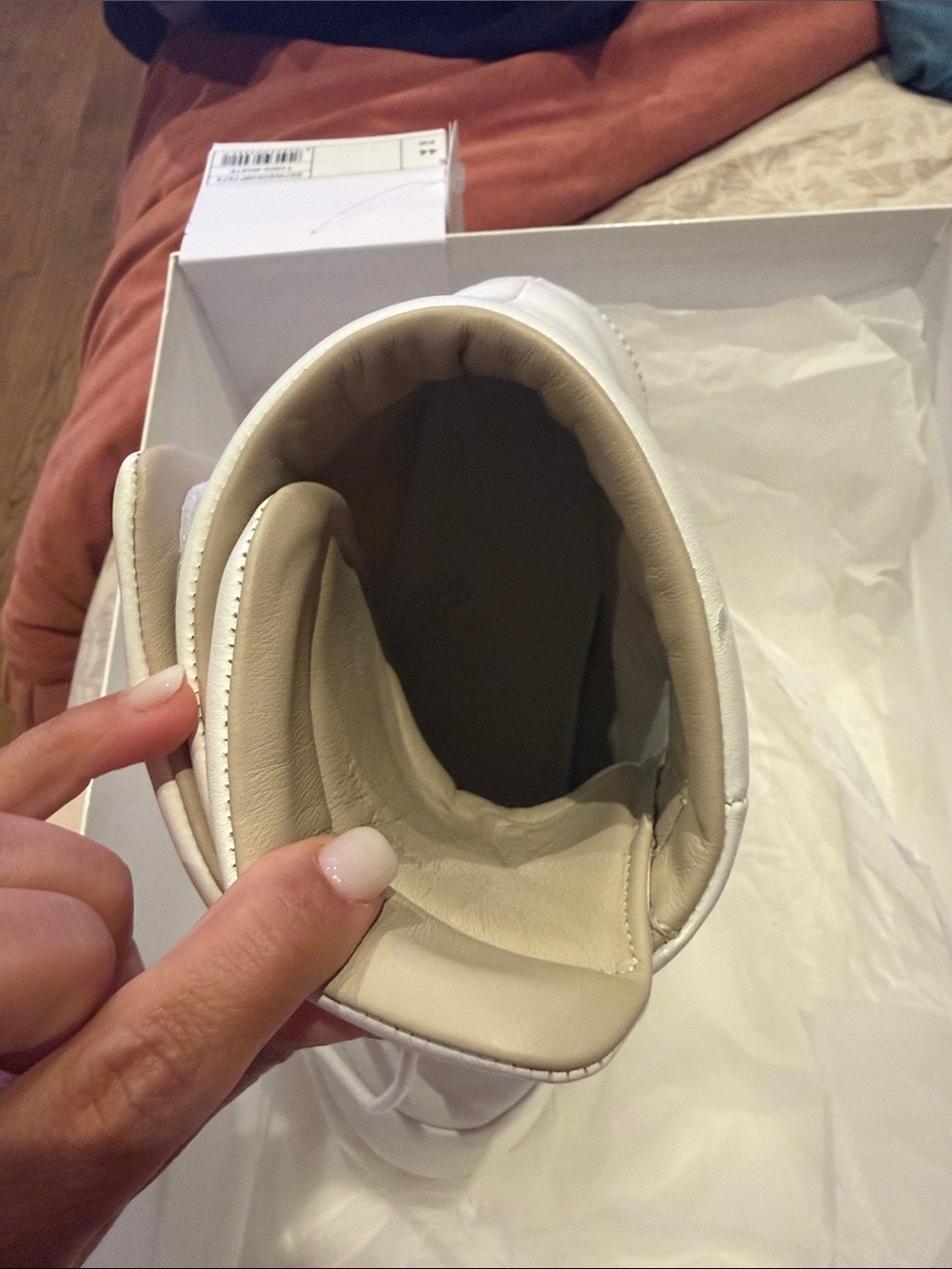 Maison Martin Margiela men’s white worn once Lace-Up Padded High-Top Boot size 4 - Picture 5 of 7